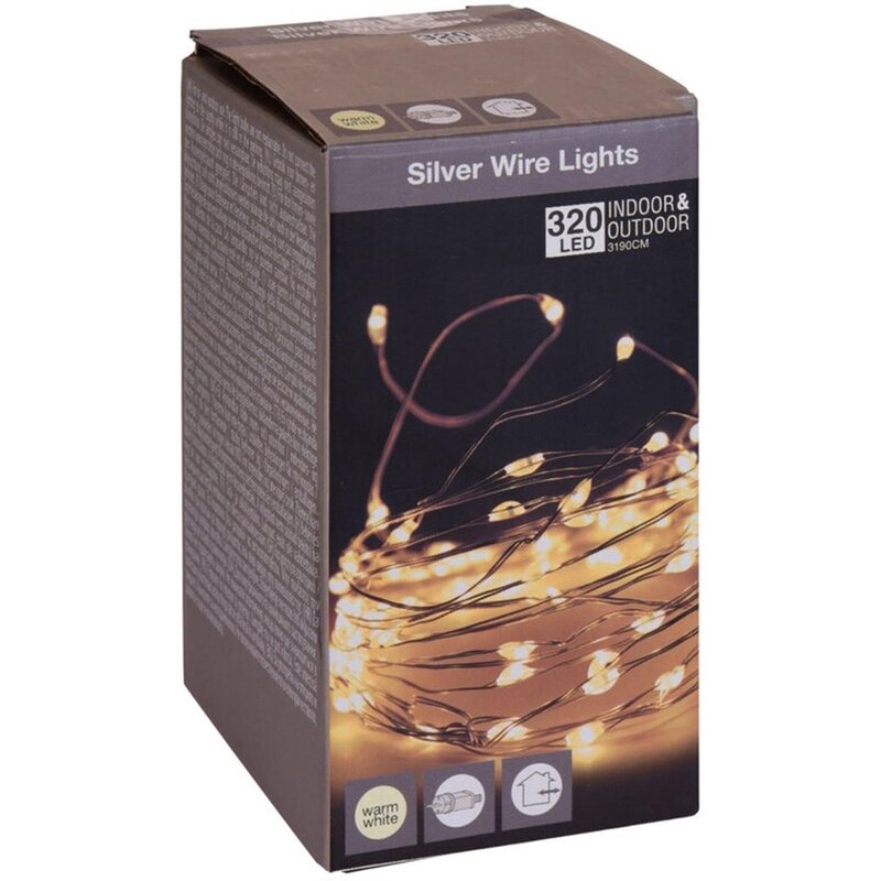 Lampki drucik CHRISTMAS DECORATION 320 LED Ciepła Biel Sieciowe