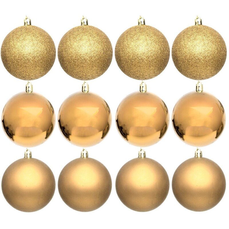 Bombka CHRISTMAS DECORATION 6 cm Złoty (12 sztuk)