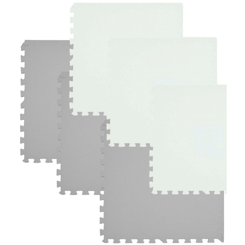 Mata piankowa HUMBI Puzzle 60 x 60 x 1 cm (6 elementów) Biało-szary