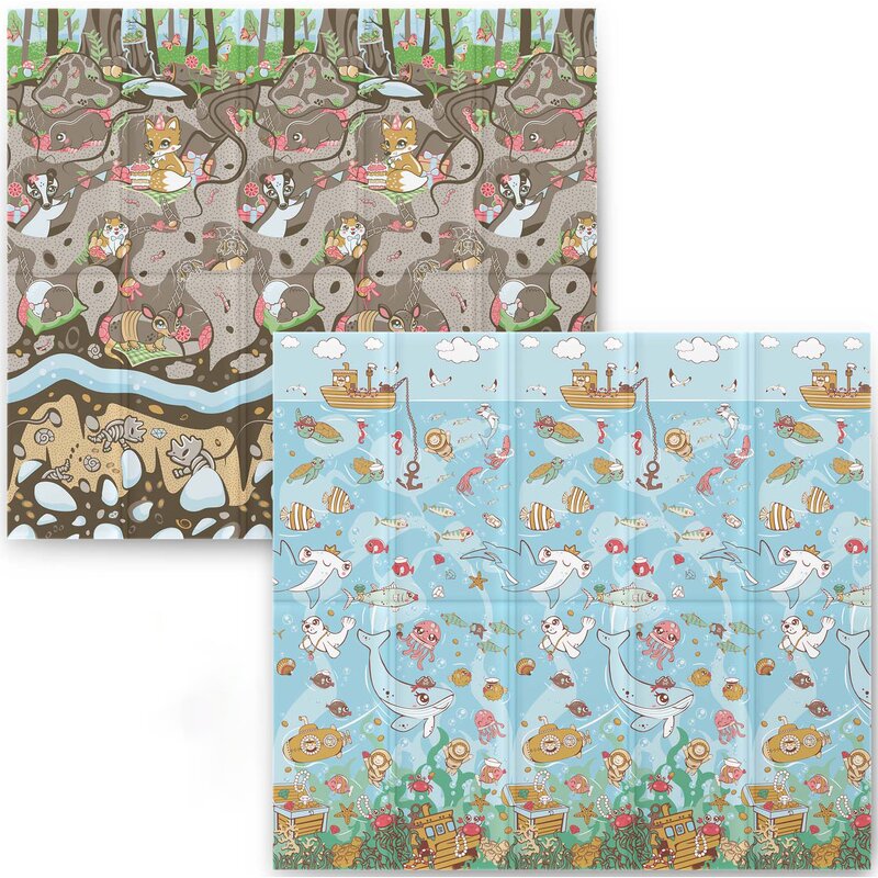 Mata piankowa NUKIDO Składana Ocean-ziemia NK-340 200 x 180 cm