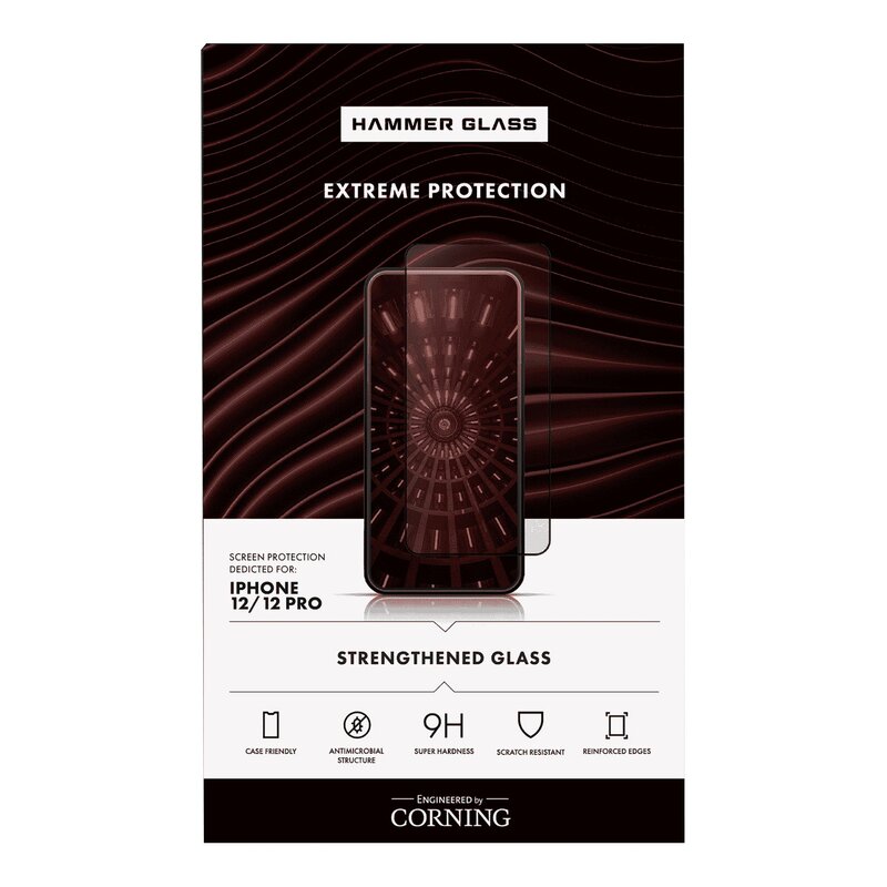 Szkło hartowane HAMMER GLASS Corning do Apple iPhone 12/12 Pro