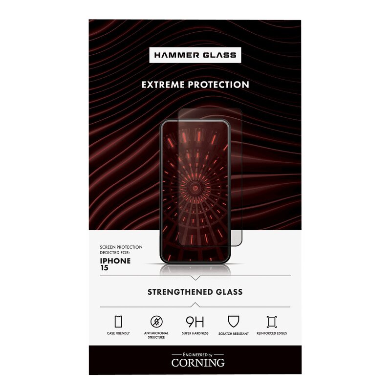 Szkło hartowane HAMMER GLASS Corning do Apple iPhone 15