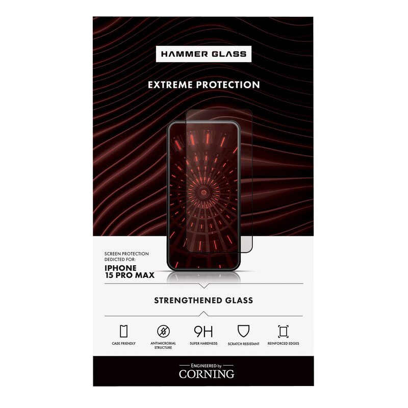 Szkło hartowane HAMMER GLASS Corning do Apple iPhone 15 Pro Max