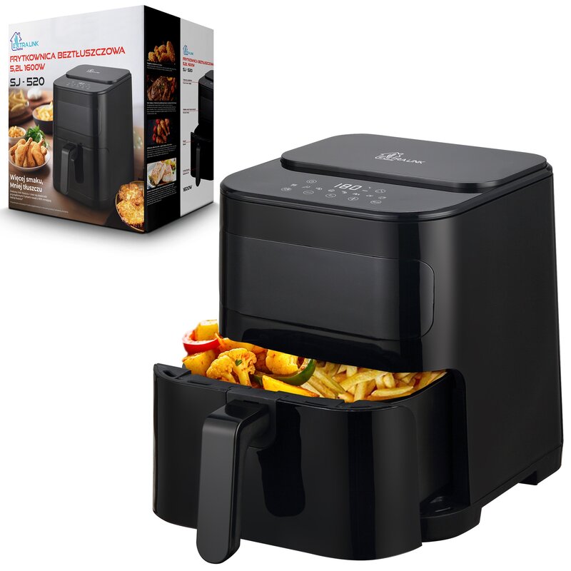 Air Fryer Frytkownica beztłuszczowa EXTRALINK SJ-520 5.2l 7 automatycznych programów