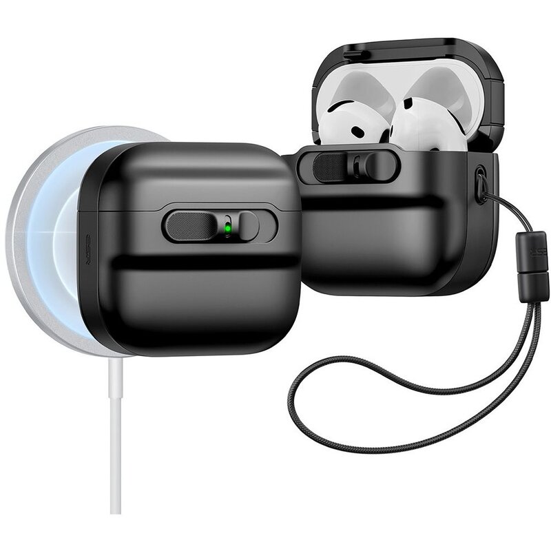 Etui na słuchawki ESR Pulse HaloLock MagSafe do Apple Airpods 4 Czarny
