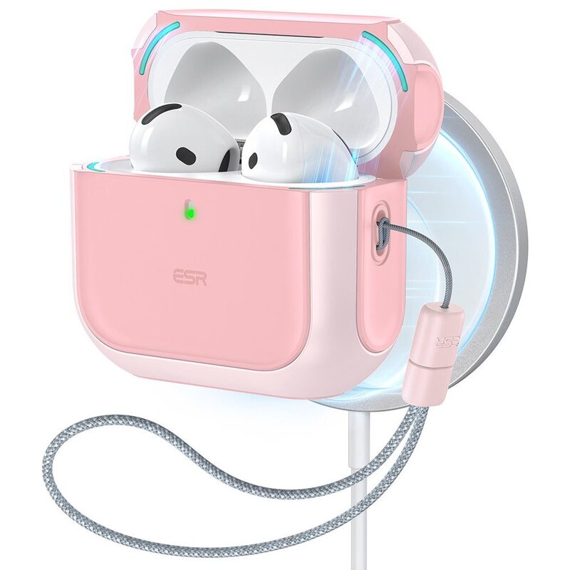 Etui na słuchawki ESR Orbit HaloLock MagSafe do Apple Airpods 4/5 Różowy