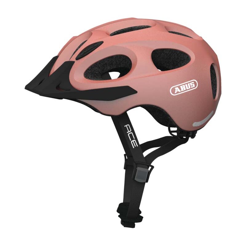 Kask rowerowy ABUS Youn-I Ace Różowy Miejski z lampką (rozmiar S)