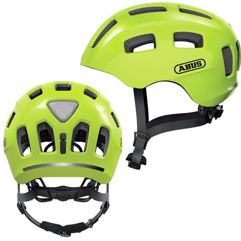 Kask rowerowy ABUS Youn-I 2.0 Żółty dla Dzieci z lampką (rozmiar S)