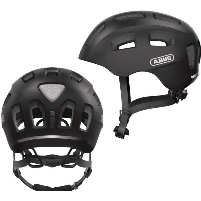 Kask rowerowy ABUS Youn-I 2.0 Velvet Czarny dla Dzieci z lampką (rozmiar S)