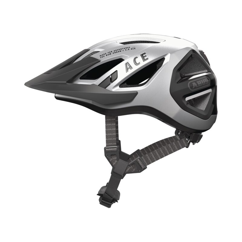 Kask rowerowy ABUS Urban-I 3.0 Ace Glean Srebrny z lampką (rozmiar S)