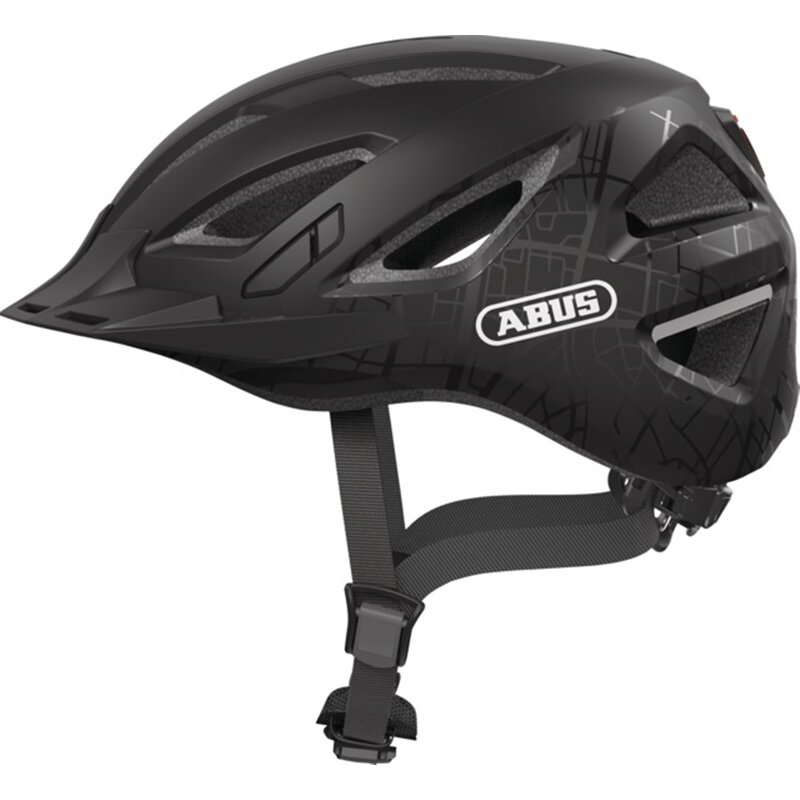 Kask rowerowy ABUS Urban-I 3.0 Street Art Czarny Miejski z lampką (rozmiar S)
