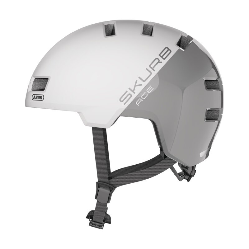 Kask ABUS Skurb ACE Biało-srebrny (rozmiar L)