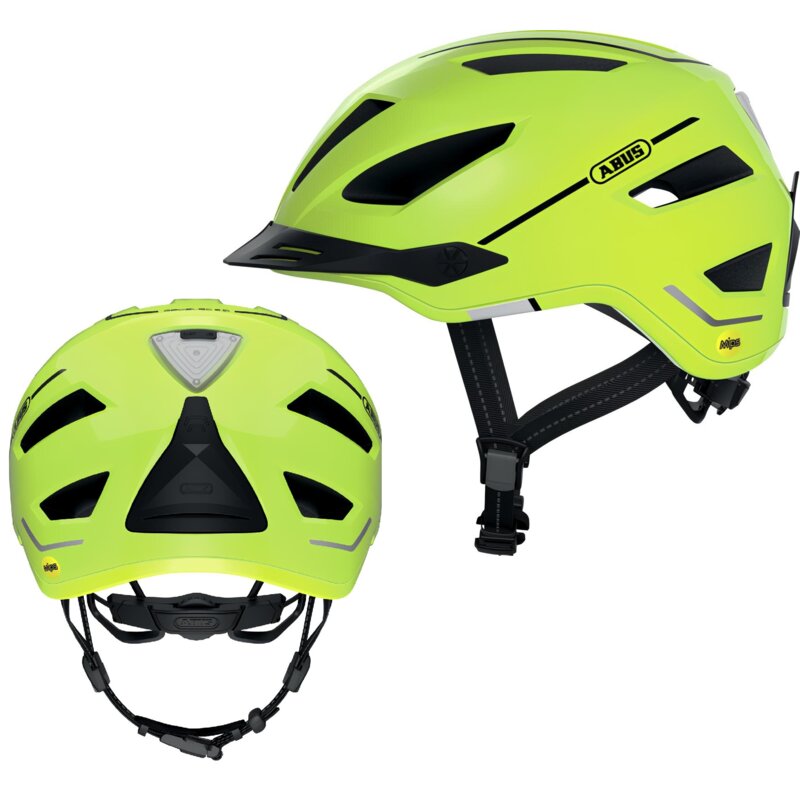 Kask rowerowy ABUS Pedelec 2.0 Żółty Miejski z lampką (rozmiar M) MIPS