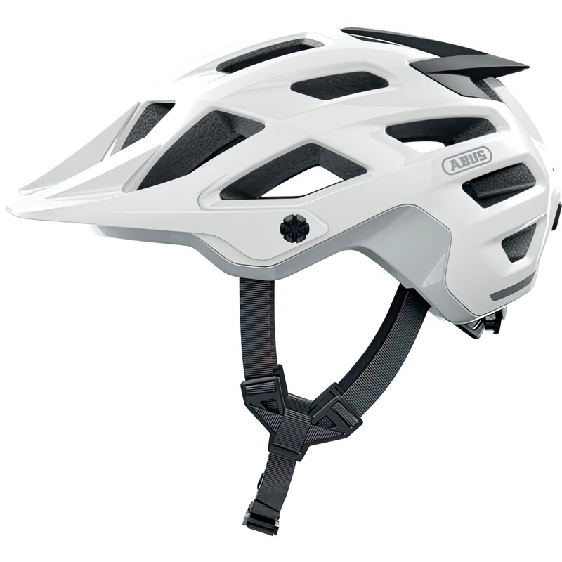Kask rowerowy ABUS Moventor 2.0 Shiny Biały MTB (rozmiar M)