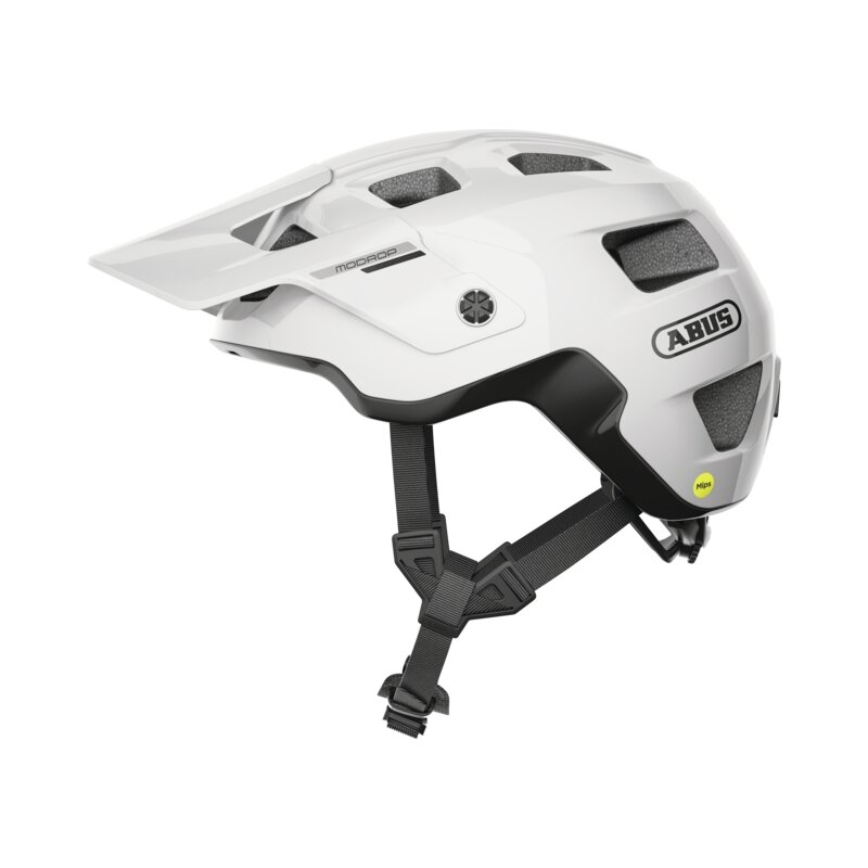 Kask rowerowy ABUS Modrop Shiny Biały (rozmiar M) MIPS