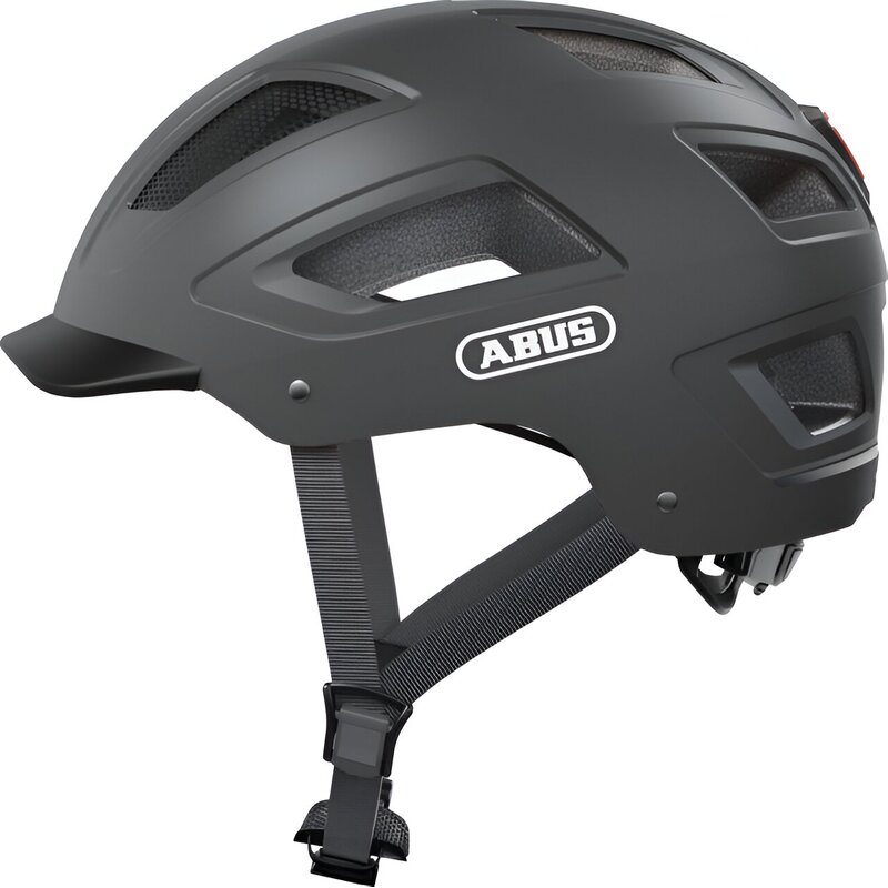Kask rowerowy ABUS Hyban 2.0 Tytanowy Miejski z lampką (rozmiar L)