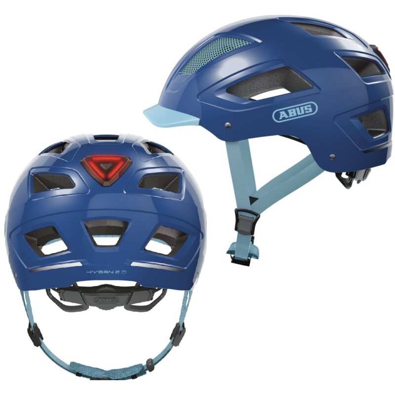 Kask rowerowy ABUS Hyban 2.0 Core Granatowy Miejski z lampką (rozmiar M)