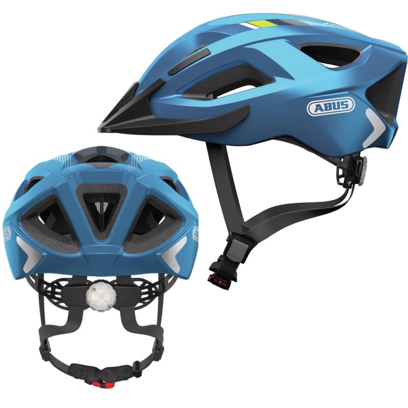 Kask rowerowy ABUS Aduro 2.0 Stalowo-niebieski Szosowy z lampką (rozmiar M)