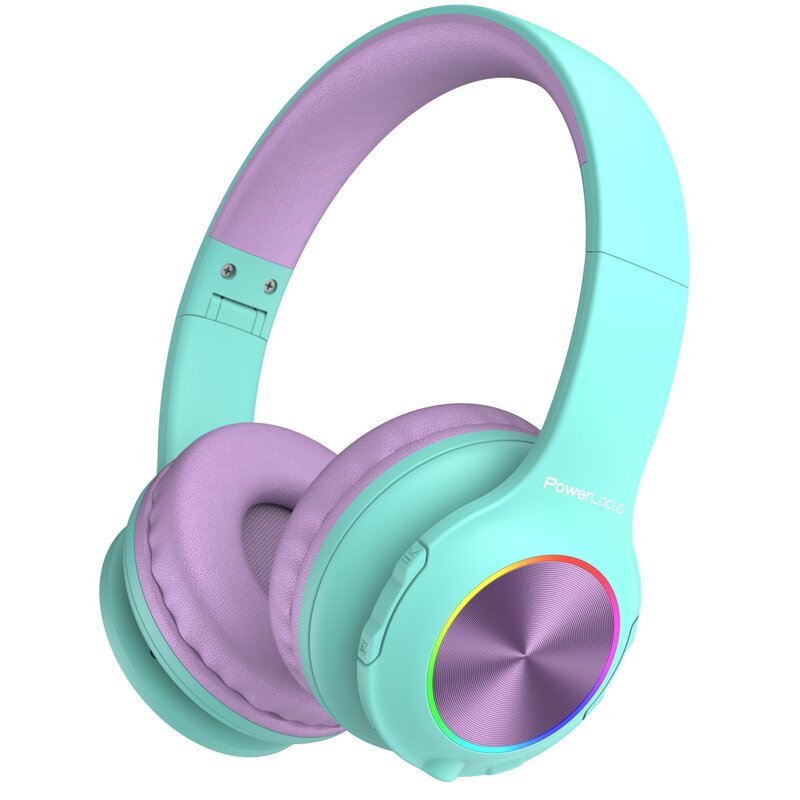 Słuchawki nauszne POWERLOCUS Pled Turkusowo-fioletowy
