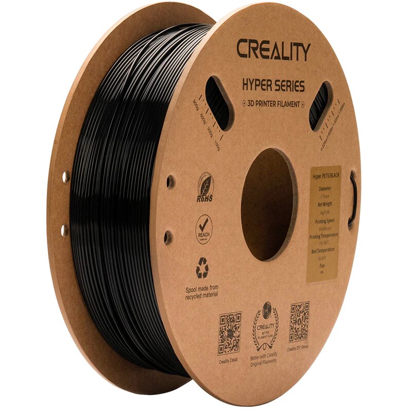 Filament CREALITY Hyper PETG, Średnica 1.75 mm, 1 kg Czarny