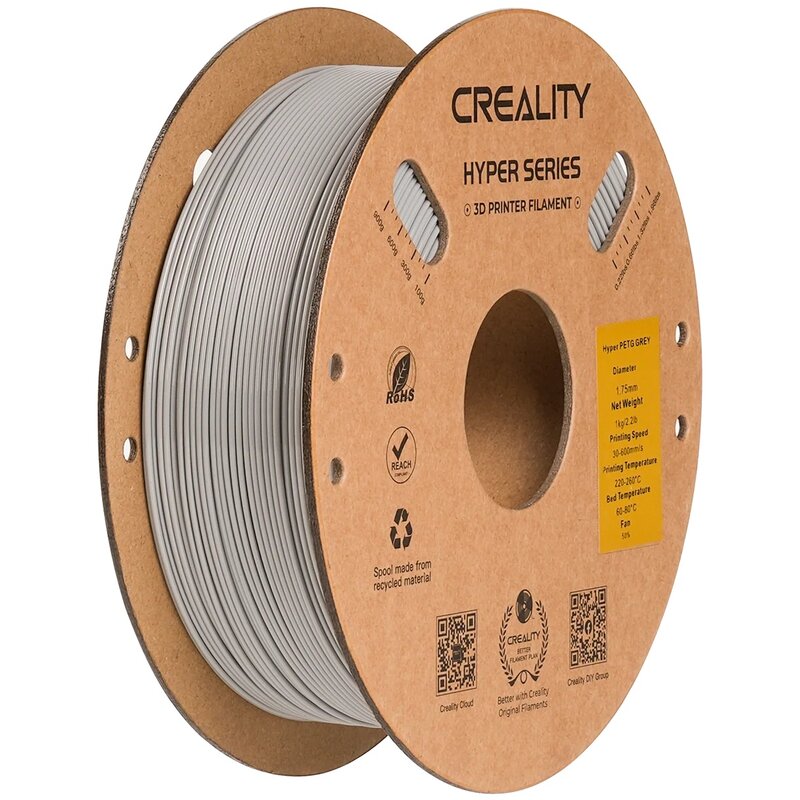 Filament CREALITY Hyper PETG, Średnica 1.75 mm, 1 kg Szary