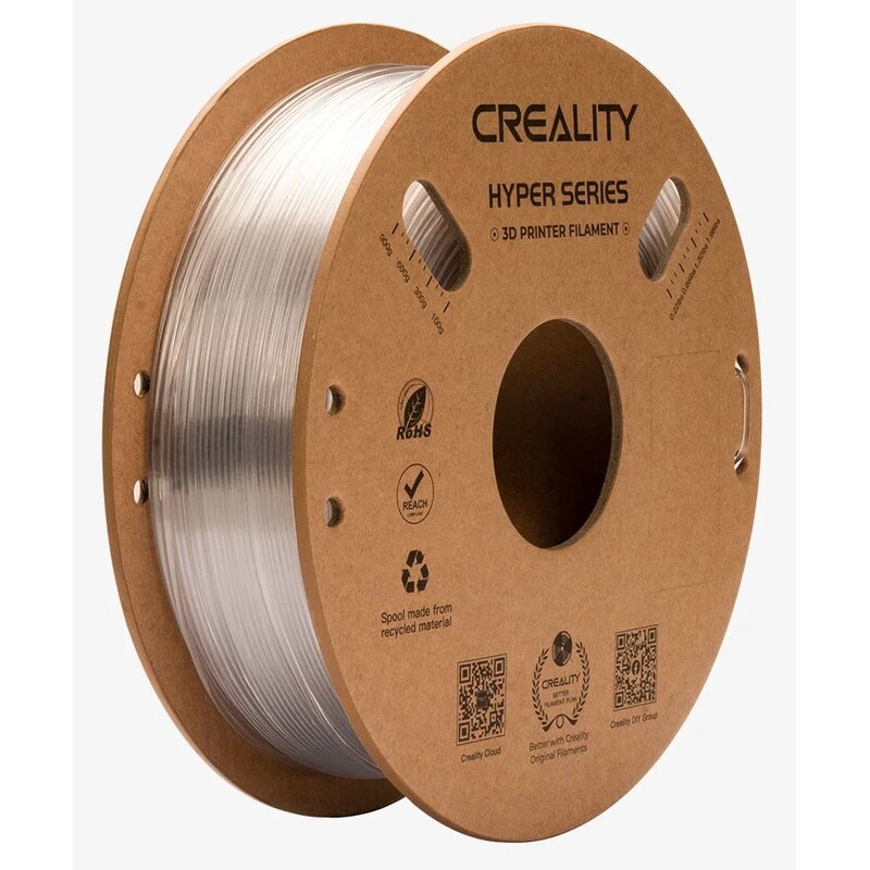 Filament CREALITY Hyper PETG, Średnica 1.75 mm, 1 kg Transparentny
