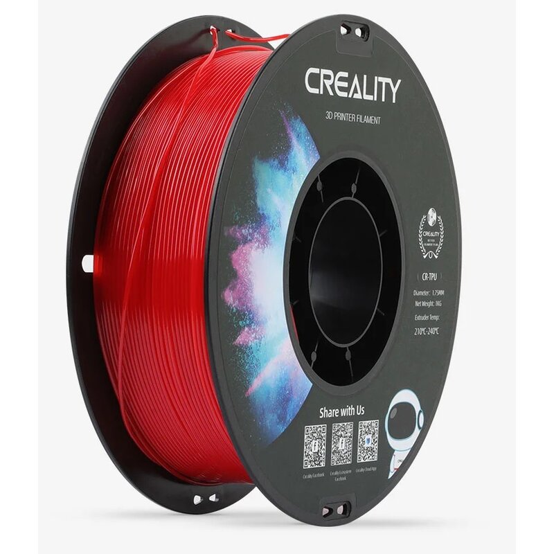 Filament CREALITY TPU, Średnica 1.75 mm, 1 kg Czerwony
