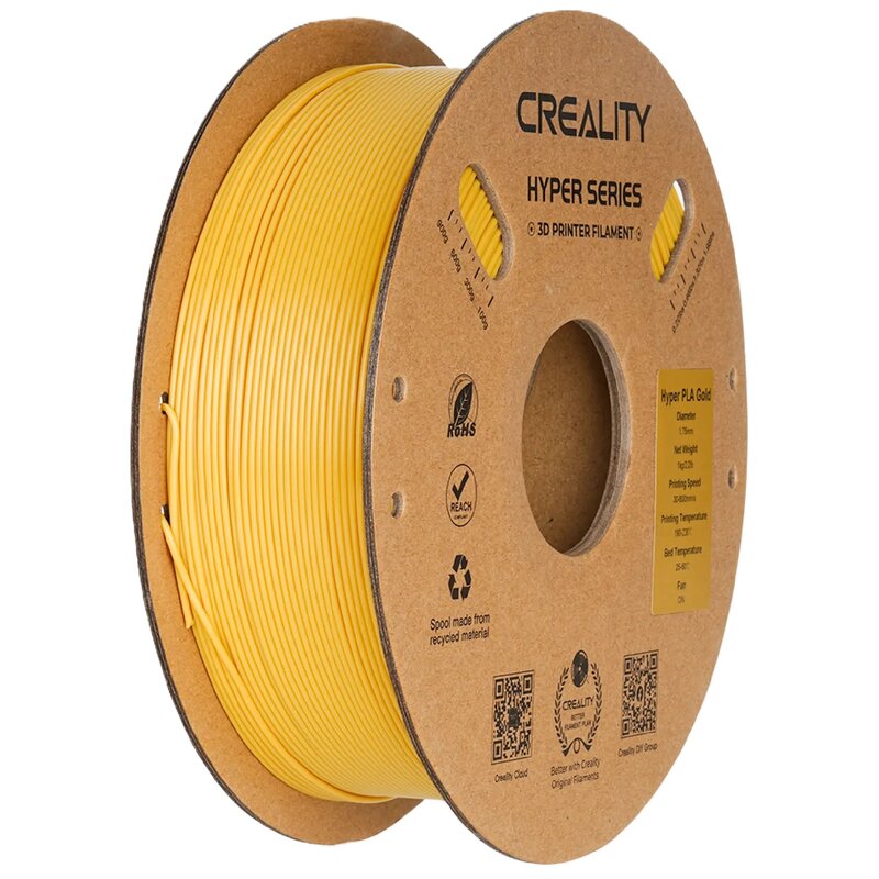 Filament CREALITY Hyper PLA, Średnica 1.75 mm, 1 kg Złoty