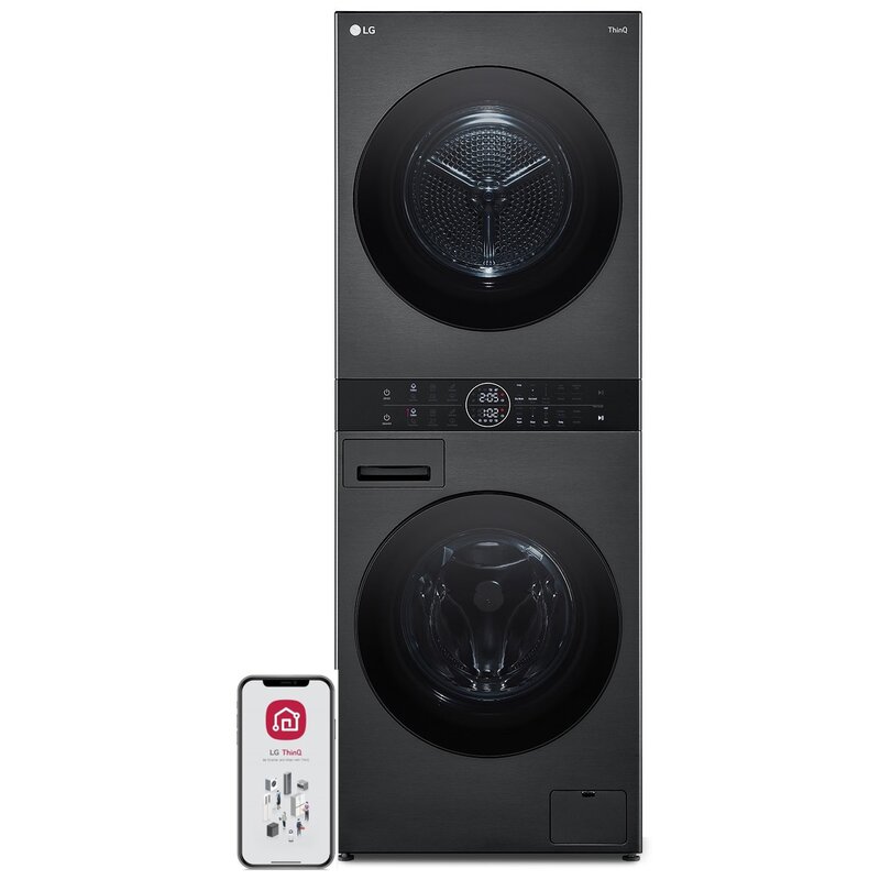Pralko-suszarka WashTower LG WT1210BBF 12/10kg AI DirectDrive z pompą ciepła TurboWash pralka suszarka czarna