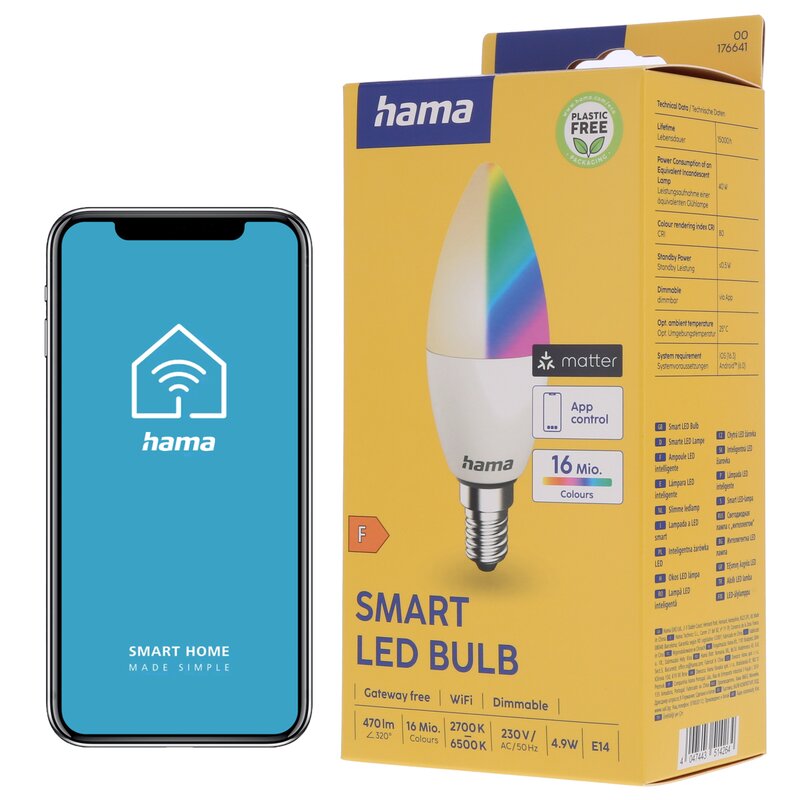 Inteligentna żarówka LED HAMA E14 4.9W Wi-Fi