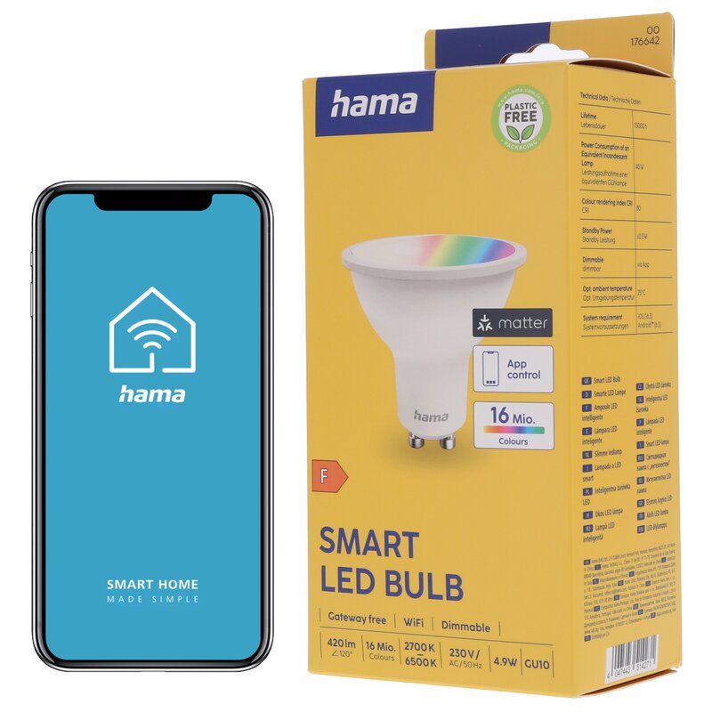 Hama GU10 4,9W RGBW Matter