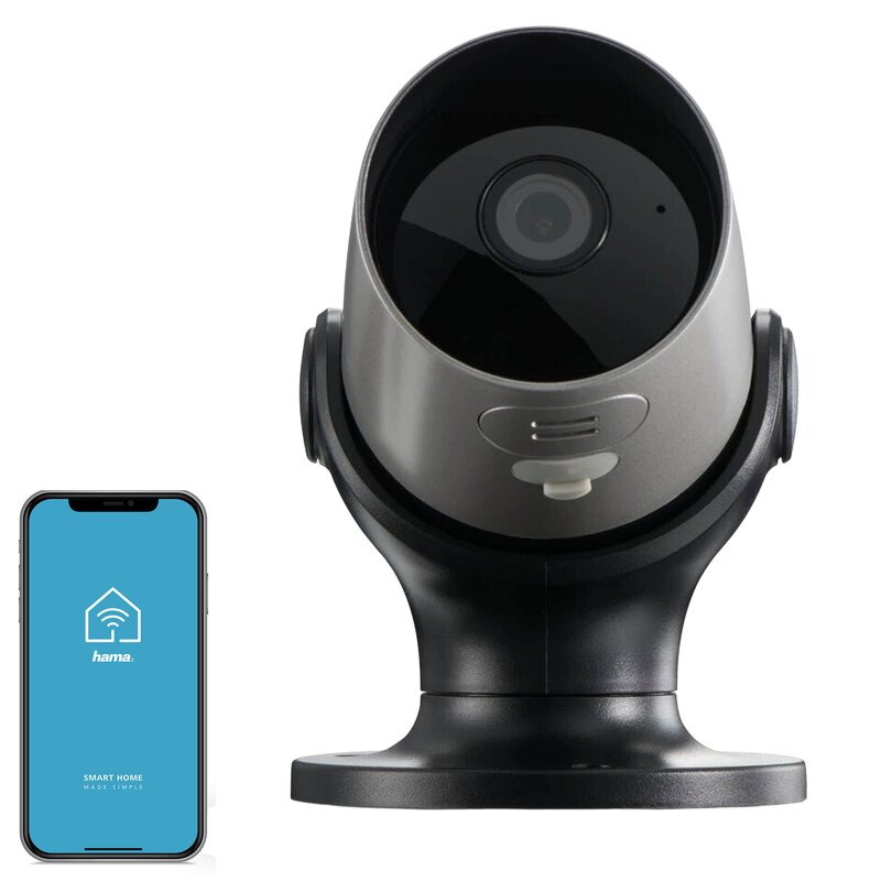 Hama 176646 Wi-Fi z czujnikiem ruchu i noktowizorem 1080p Srebrny