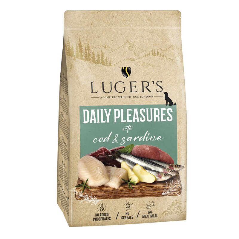 Karma dla psa suszona LUGER'S Daily Pleasures Dorsz i Sardynka 9 kg