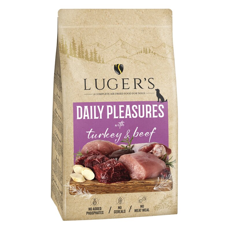 Karma dla psa suszona LUGER'S Daily Pleasures Indyk i Wołowina 9 kg