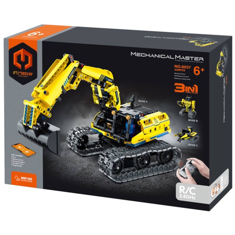 Klocki plastikowe IM.MASTER Radio Control Zdalne sterowanie Robo-koparkę 3w1 IM8037