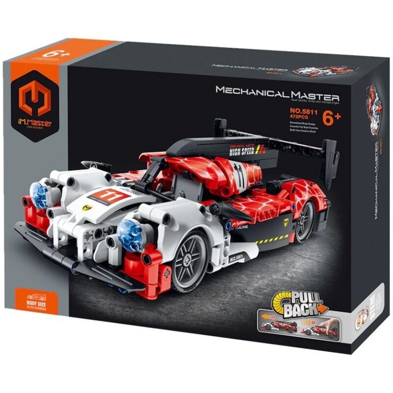 Klocki plastikowe IM.MASTER Pull Back Super wyścigówka IM5811