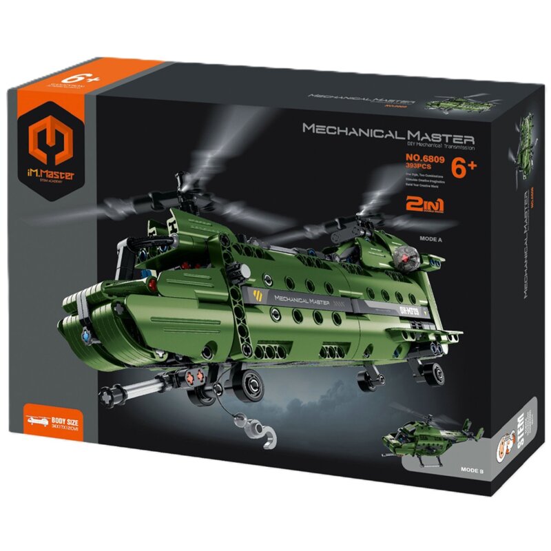 Klocki plastikowe IM.MASTER Mechanical Helikopter wojskowy IM6809