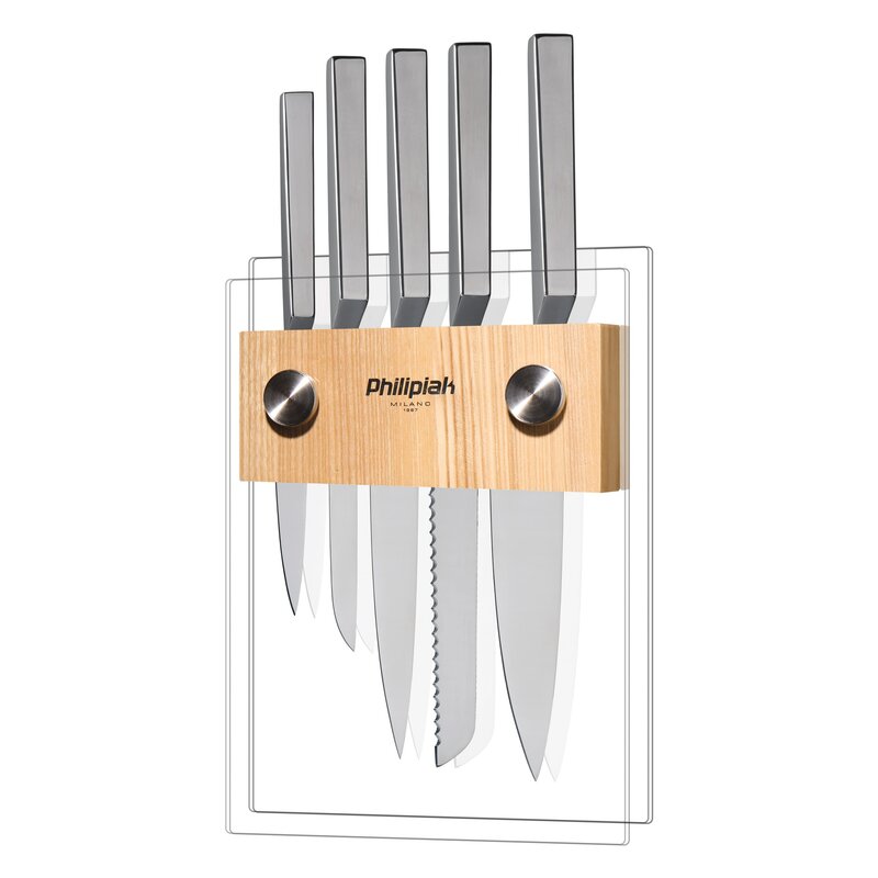 Zestaw noży PHILIPIAK Stalowe w szklanym stojaku