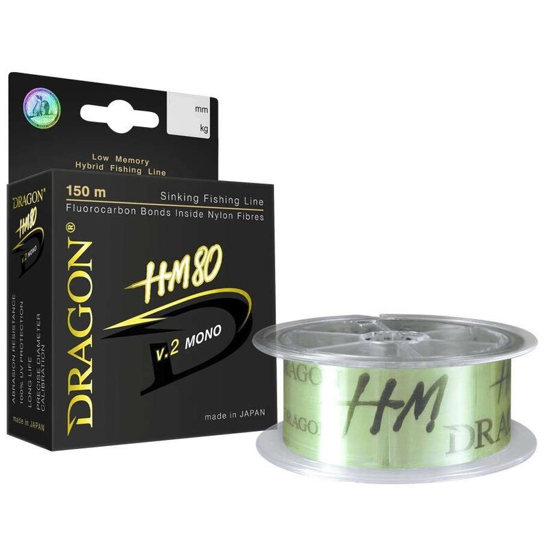 Żyłka DRAGON HM80 V.2 Mono 0.142 mm / 150 m Jasnozielony