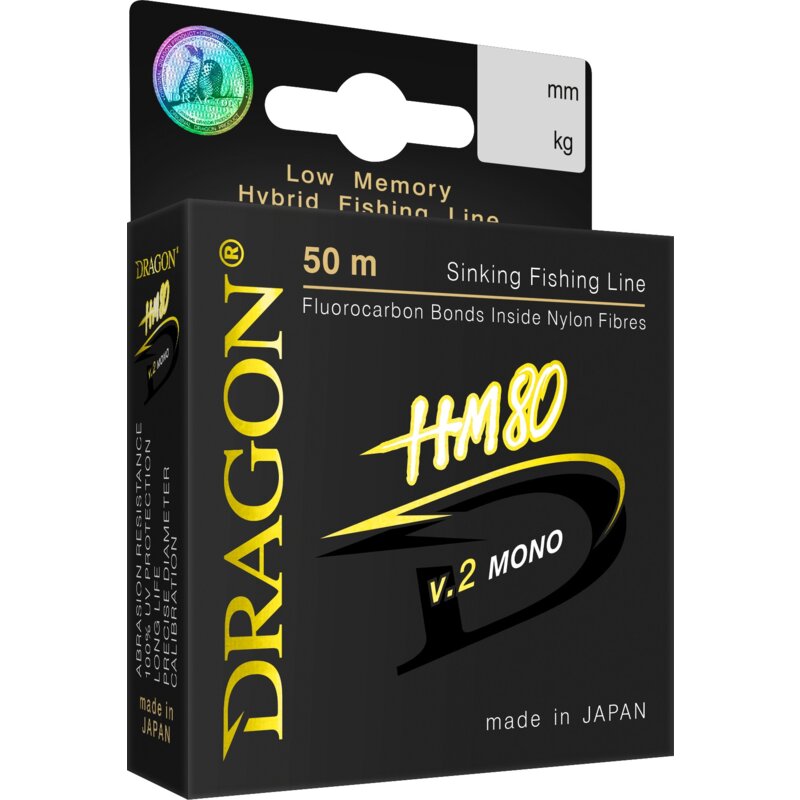 Żyłka DRAGON HM80 V.2 Mono 0.161 mm / 50 m Jasnozielony