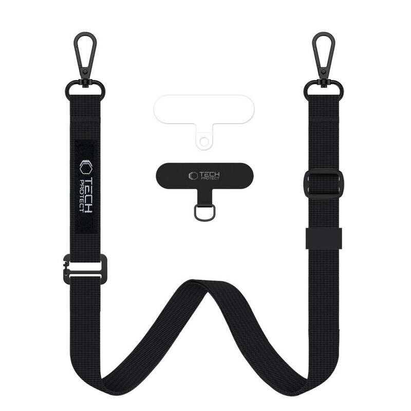 Smycz do telefonu TECH-PROTECT C6S Rope Crossbody Strap Czarny