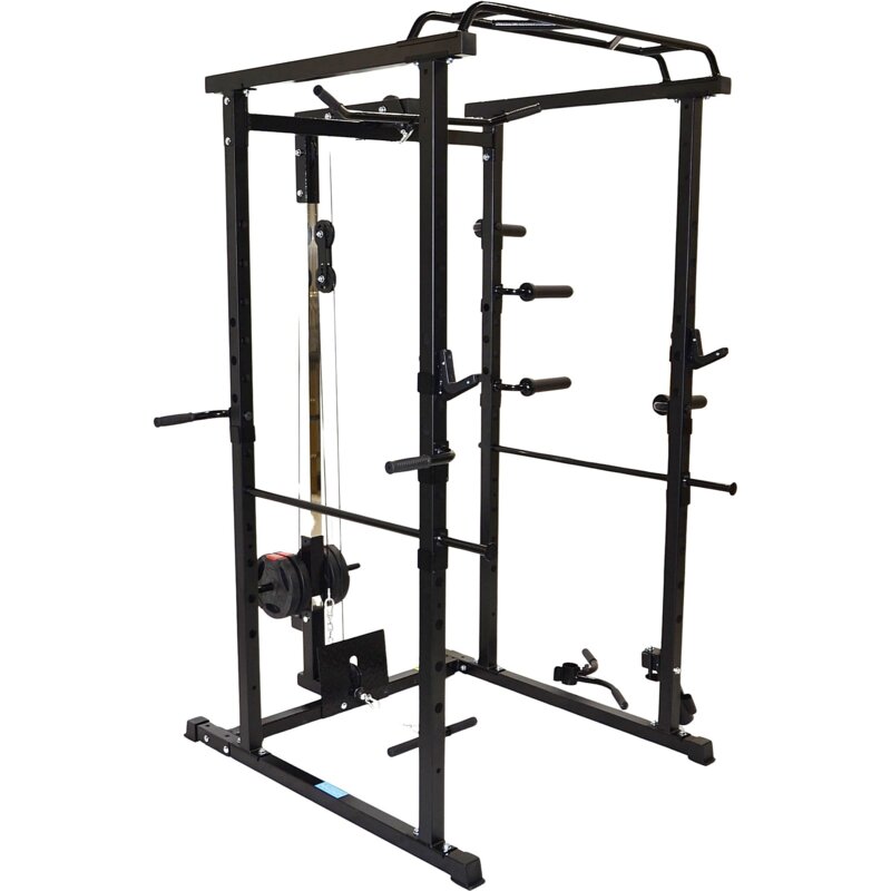 Klatka Treningowa do Ćwiczeń Wielofunkcyjna Power Rack Drążek Wyciąg Atlas