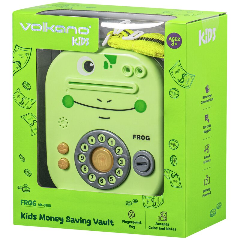 Skarbonka VOLKANO Vault Żabka VK-5708-GR Zielony