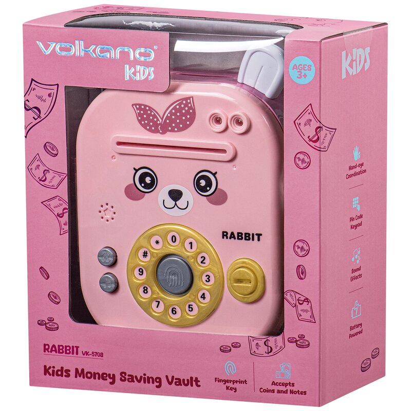 Skarbonka VOLKANO Vault Królik VK-5708-PK Różowy