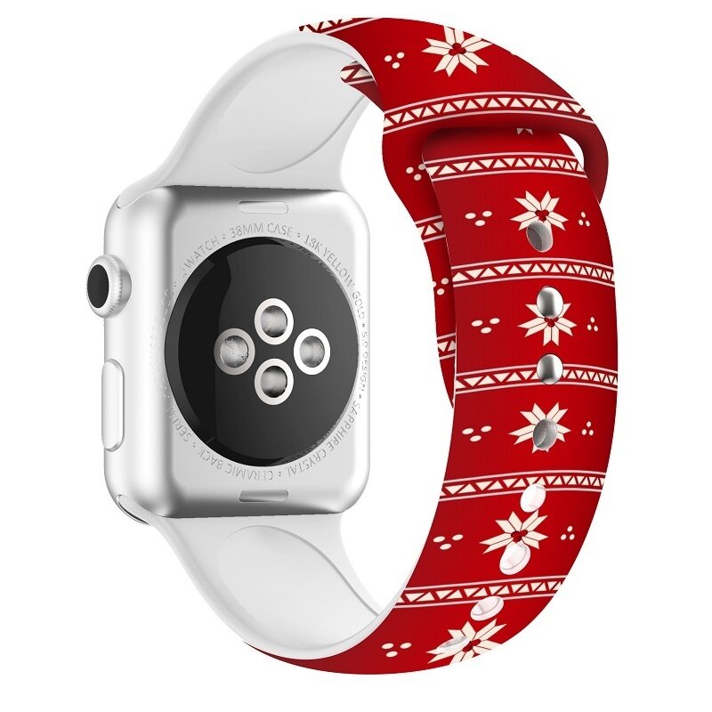 Pasek LUNA do Apple Watch do koperty 38/40/41mm Świąteczny Czerwony A00298