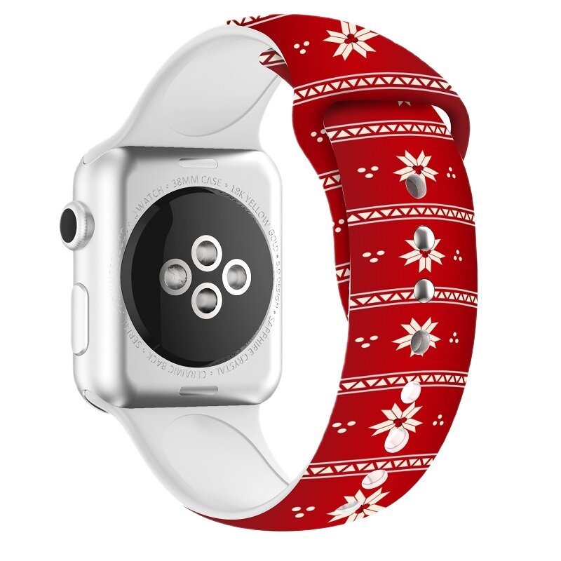 Pasek LUNA A00300 do Apple Watch do koperty 38/40/41mm Czerwono-biały