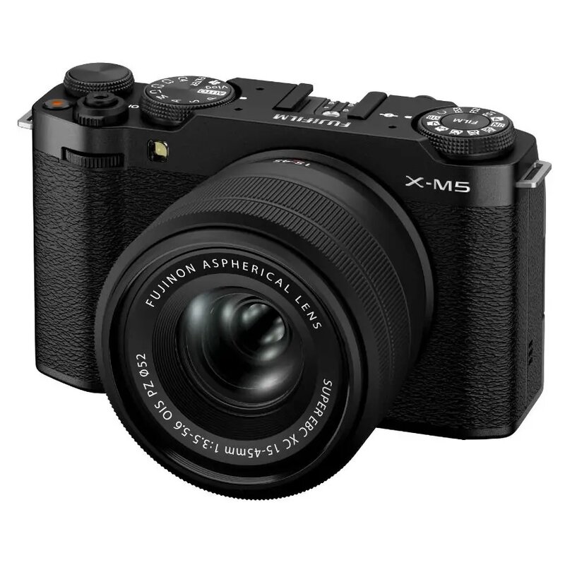 Aparat cyfrowy Fujifilm X-M5 czarny + XC 15-45mm f/3.5-5.6 OIS PZ + dodaj w koszyku kurs szybki start za 1 zł