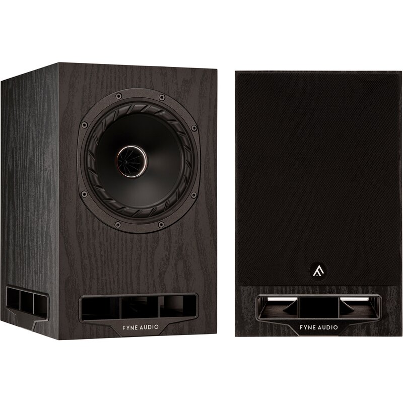 Pasywne, Podstawkowe kolumny głośnikowe FYNE AUDIO F5E Czarny Jesion (2 szt.), Obudowa MDF, System BassTrax