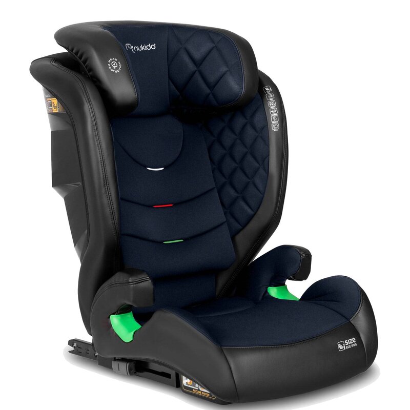 Fotelik samochodowy NUKIDO Louis i-Size 100-150 cm (15-36 kg) Czarno-granatowy
