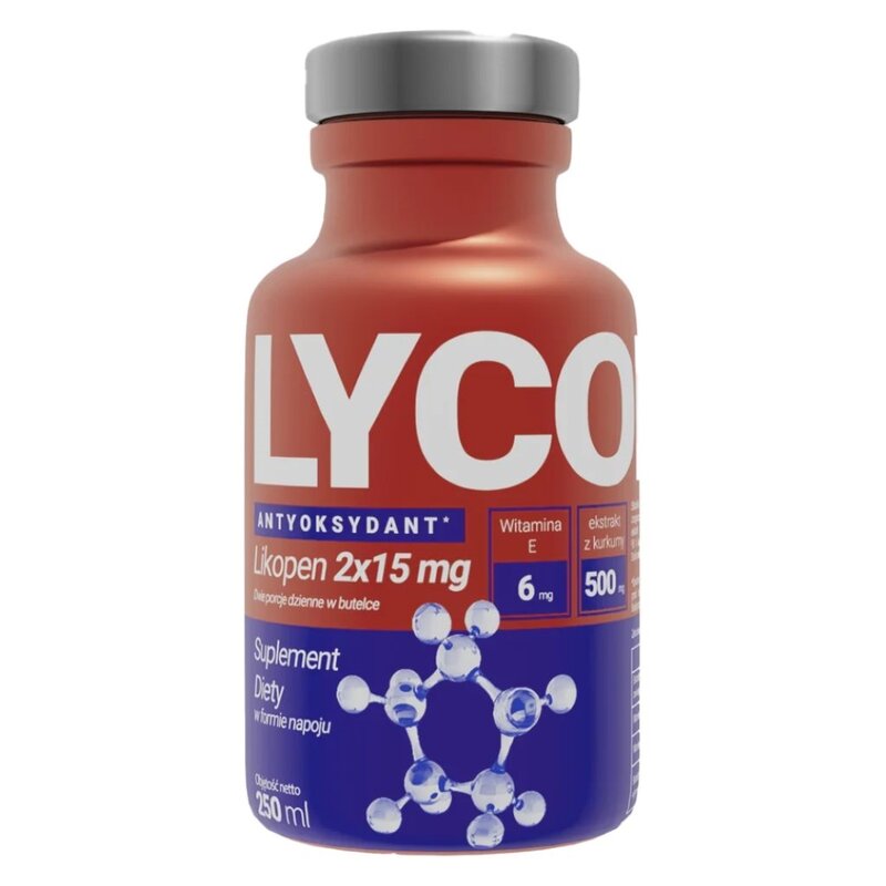 Napój dla sportowców LYCOPEN VIT Antyoxydant Witamina E + Kurkuma Mango (15 x 250 ml)